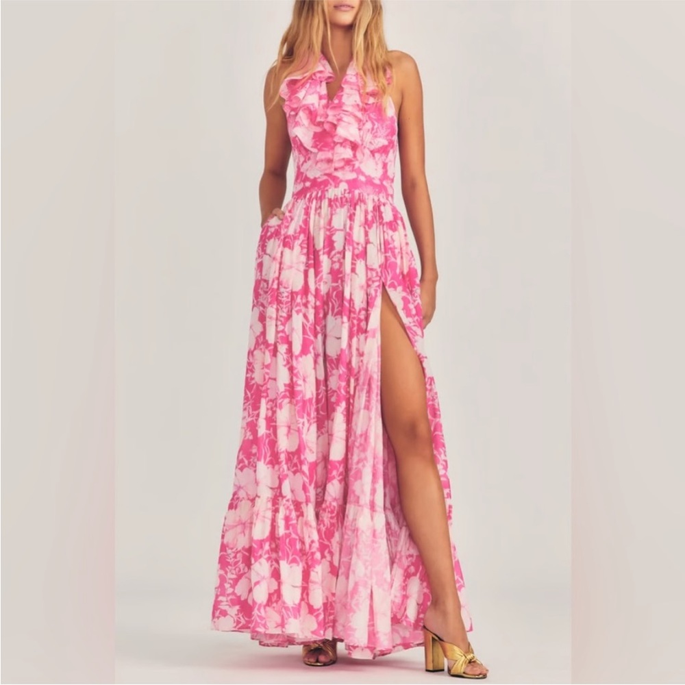 LOVESHACKFANCY HALTER MAXI DRESS
